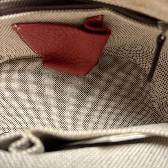 Y2K Dooney & Bourke Medium Red Pebbled Leather Bucket Bag / Tote Bag - Picture 12 of 13